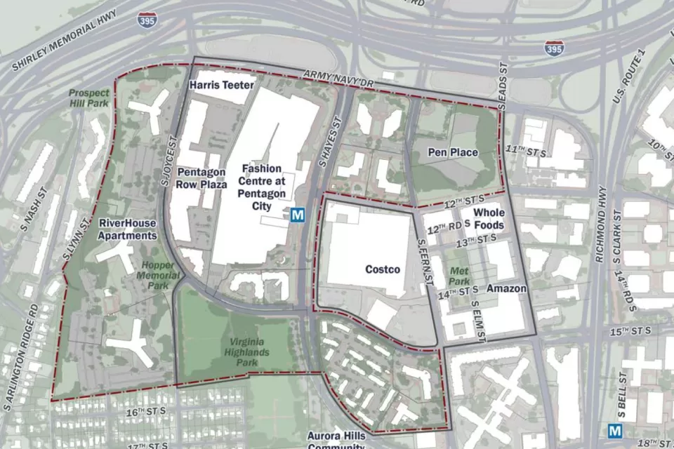 Map of Pentagon City Planning Study Area